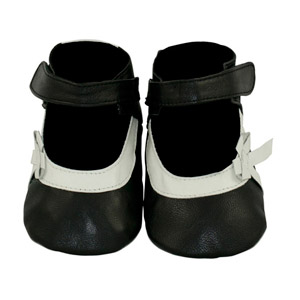 party time black/white baby shoes