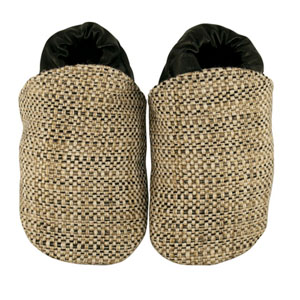 tweed beige/black fabric baby shoes - discontinued