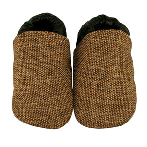 tweed brown/black fabric baby shoes - discontinued